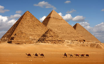 Pyramids Giza Cairo in Egypt.