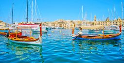 Maltese Fishing boats on the Birgu waterfront