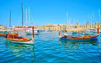 Maltese Fishing boats on the Birgu waterfront