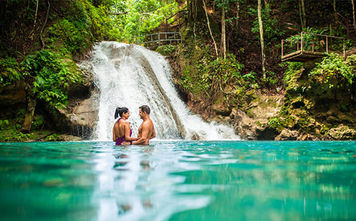 A couple exploring the sights of Jamaica
