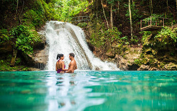 A couple exploring the sights of Jamaica