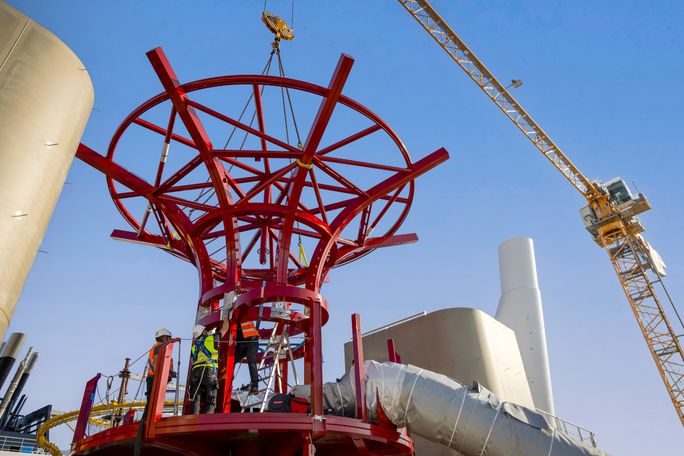MSC World Asia is under construction at Chantiers de l'Atlantique shipyard in Saint-Nazaire, France MSC World Asia is under construction at Chantiers de l'Atlantique shipyard in Saint-Nazaire, France