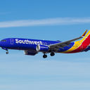 Southwest Airlines Boeing 737 aircraft in flight.