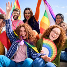 Young people at an LGBTQ+ Pride celebration.