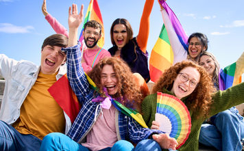 Young people at an LGBTQ+ Pride celebration.