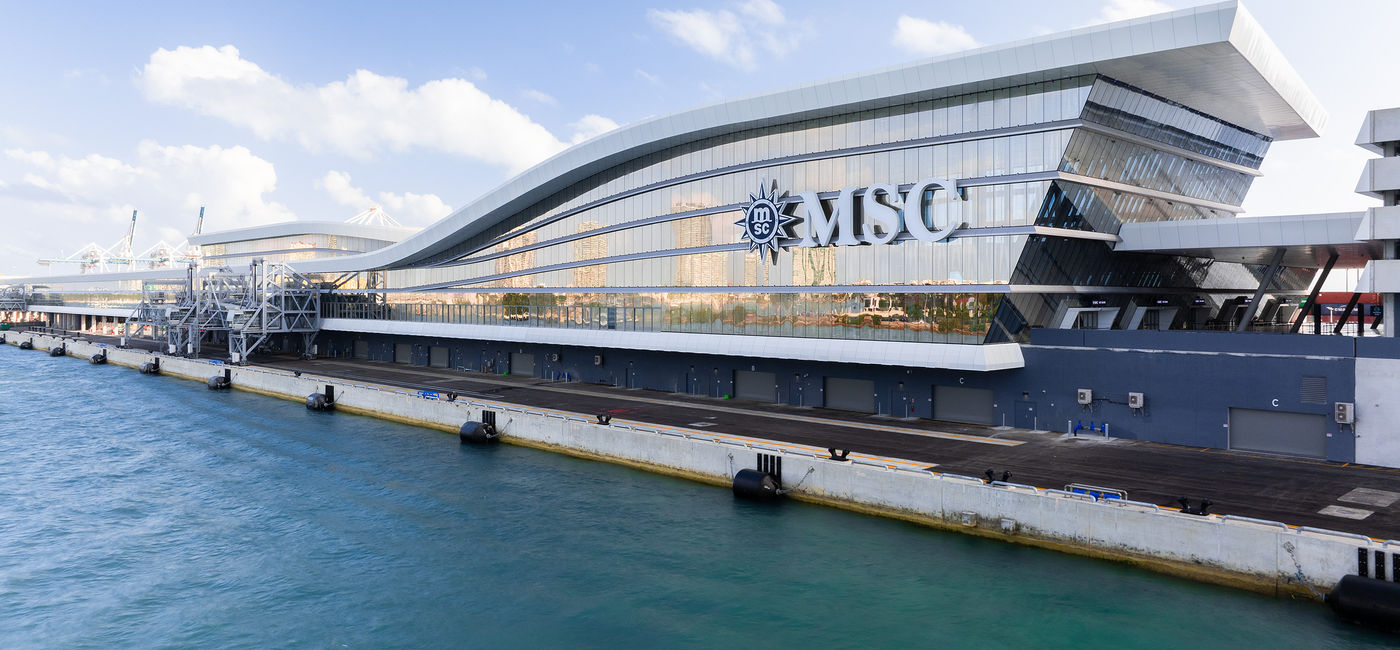 Image: The exterior of the new MSC Miami Cruise Terminal, the largest in the world. (Photo Credit: MSC Cruises)