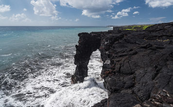 Holei Sea Arch in Hawaii Volcanoes National Park in Hawaii, United States