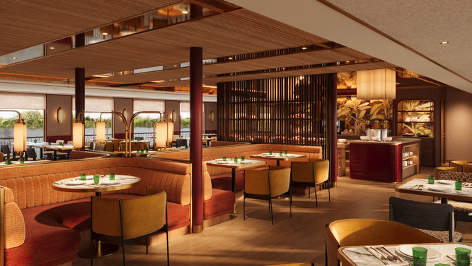 A rendering of the restaurant on AmaMaya