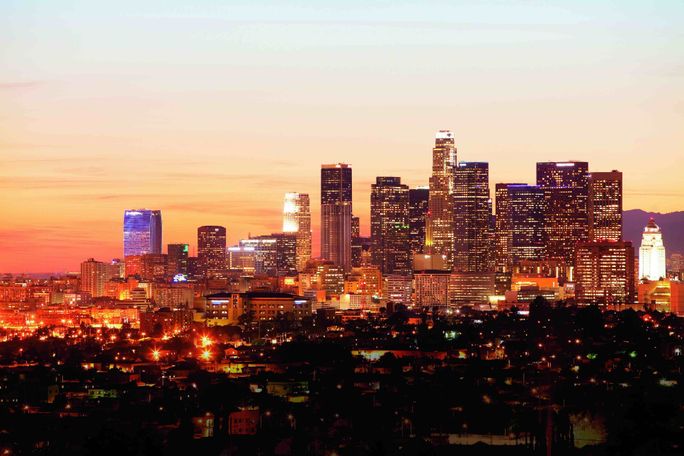 Los Angeles downtown skyline. Los Angeles downtown skyline.