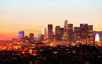 Los Angeles downtown skyline.