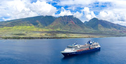 Celebrity Millennium sailing near the mountains of Hawaii.