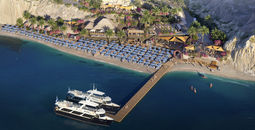 A rendering of the new Royal Beach Club Santorini
