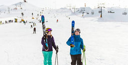 WinSport in Calgary, Alberta, Canada, skiers, skiing