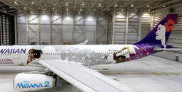 Hawaiian Airlines' special Moana 2 aircraft design