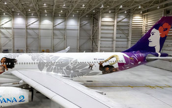 Hawaiian Airlines' special Moana 2 aircraft design
