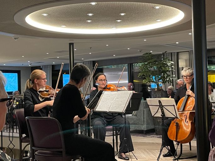The quartet Ars Mundi performs onboard Riviera Radiance in Vienna