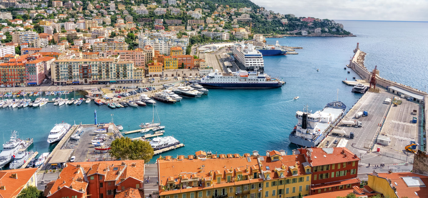 Image: Cruise port and marina in Nice, France. (Photo Credit: Adobe Stock/Telly)