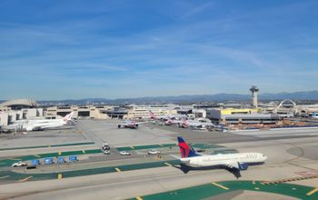 A Delta Air Lines plane at LAX Airport