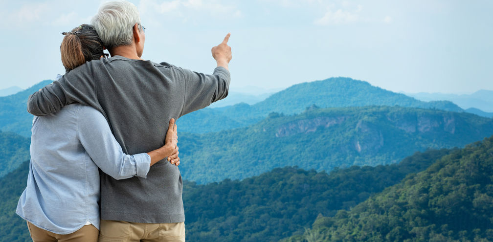 Elderly travel, traveler, couple, married, travels