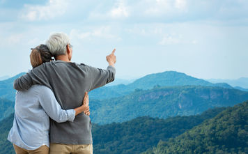 Elderly travel, traveler, couple, married, travels