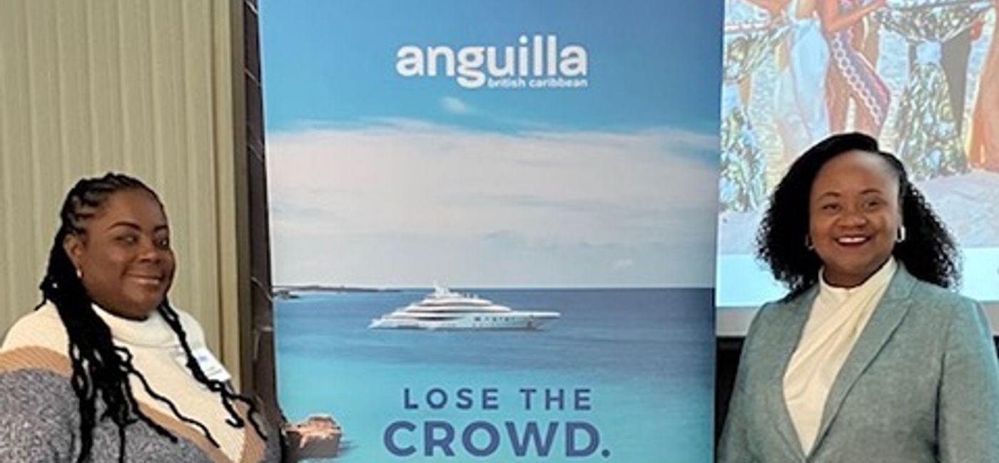 Image: Sharon J. Lowe and Kimberly King of the Anguilla Tourist Board (Photo Credit: ATB)