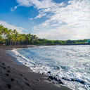 Punaluu black sand beach, Big Island, Hawaii.