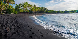 Punaluu black sand beach, Big Island, Hawaii.