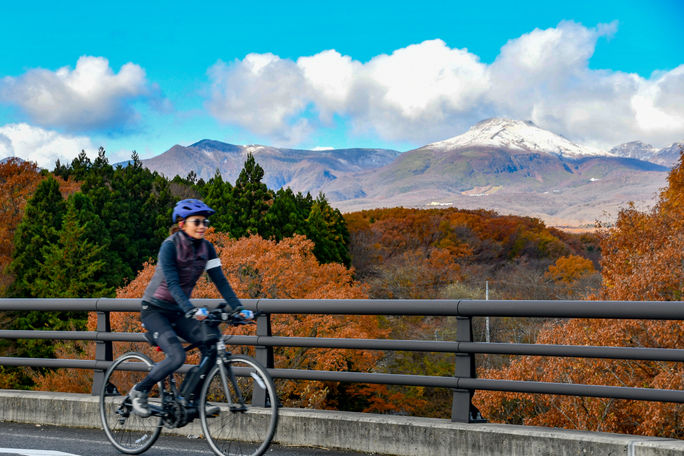 Biking through the Nasu Highlands of Japan