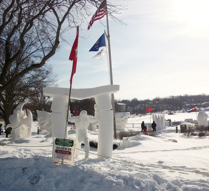 Snow sculptures, winterfest lake geneva