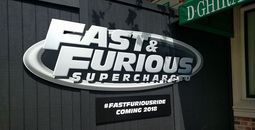 Sign for the new Fast & Furious ride, Universal Orlando Resort