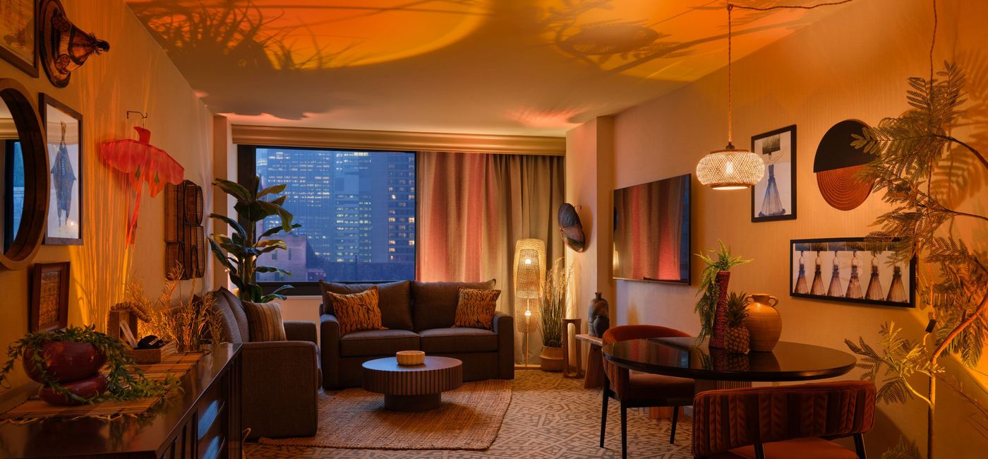 Image: Hilton New York Times Square The Lion King Royal Suite Living Area (Photo Credit: Drew Gorrie)