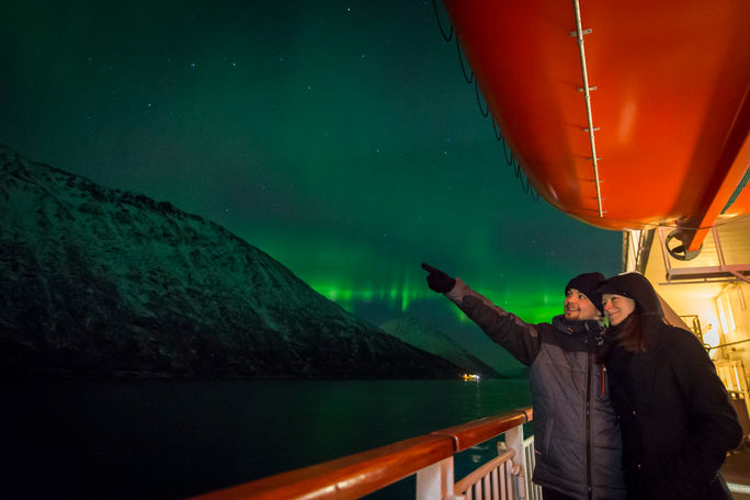 Northern lights aboard the MS Trollfjord Northern lights aboard the MS Trollfjord