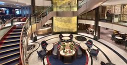 Cunard’s New Queen Anne, cruise, ship, cruising, sail, sailing, ocean, lobby, entrance