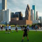 Playing soccer in Houston