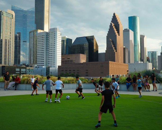 Playing soccer in Houston Playing soccer in Houston