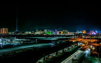 LAS airport at night
