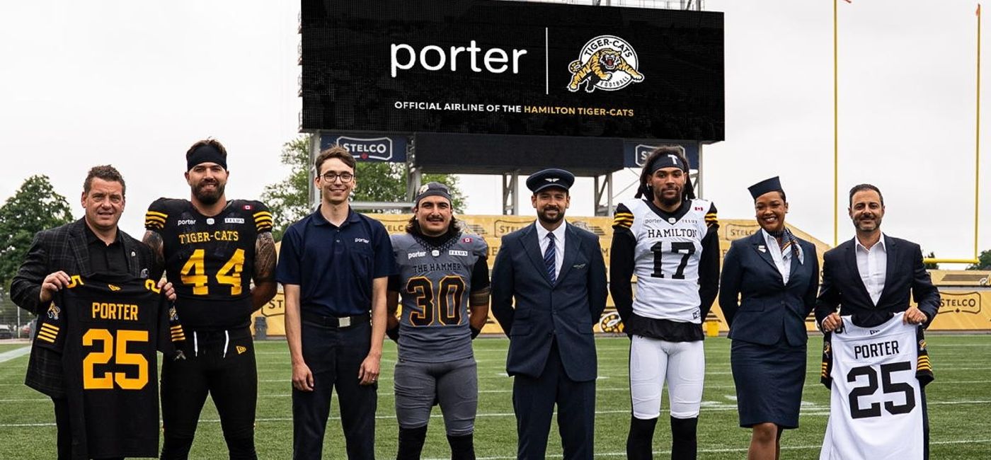 Image: Porter partners with the Hamilton Tiger-Cats (Photo Credit: Porter Airlines)