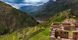 Sacred Valley and ancient Inca terraces in Pisac, Peru.
