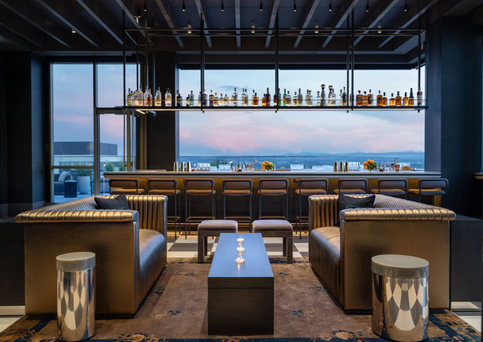 The hotel's Halo Rooftop Bar is perched on the 19th floor The hotel's Halo Rooftop Bar is perched on the 19th floor