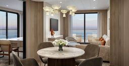 A rendering of a Horizon Owner's suite onboard Windstar Cruises' Star Seeker