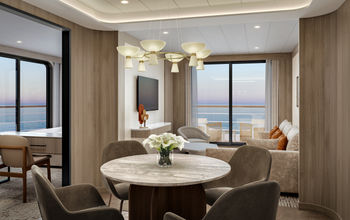 A rendering of a Horizon Owner's suite onboard Windstar Cruises' Star Seeker
