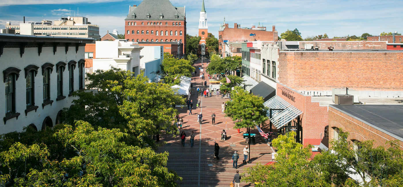 Image: Church Street in Burlington, Vermont. (Photo Credit: Cavan/Adobe)