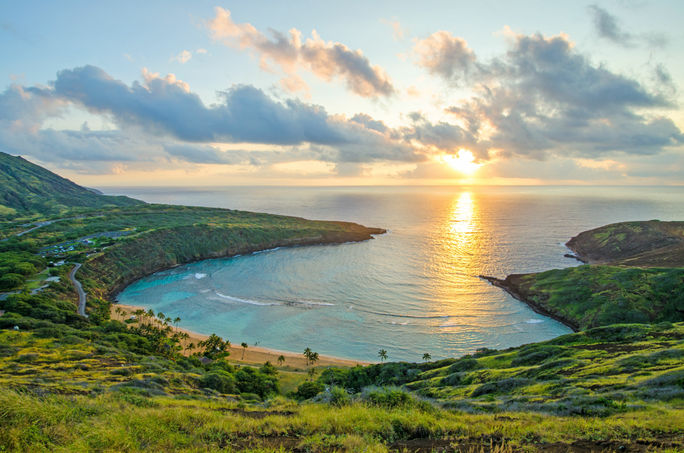 Hanauma bay in Honolulu on the island of Oahu, Hawaii.