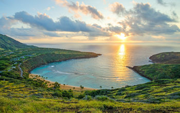Hanauma bay in Honolulu on the island of Oahu, Hawaii.