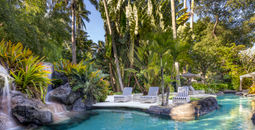 Colony Club pool and waterfall.