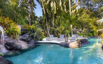 Colony Club pool and waterfall.