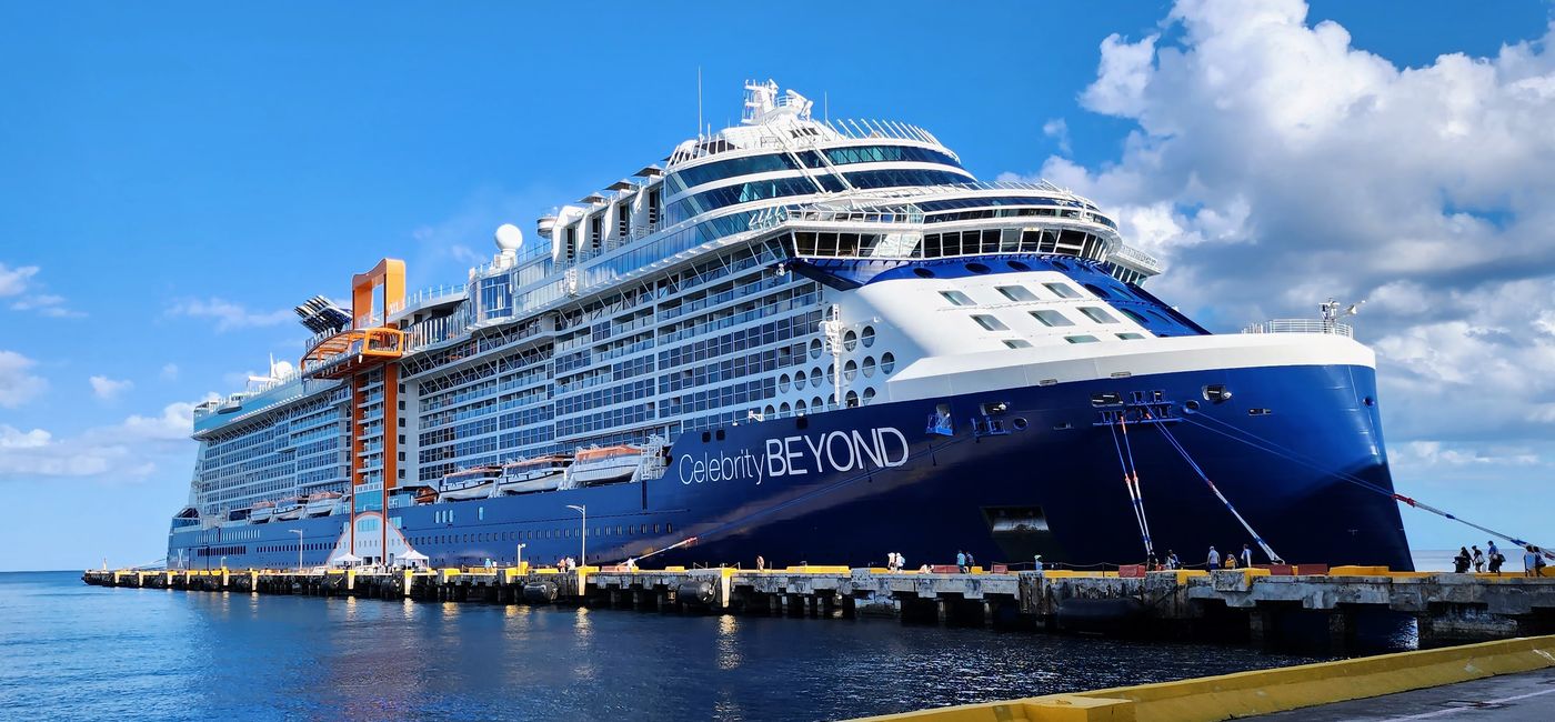 Image: Celebrity Beyond docked in Costa Maya, Mexico. (photo by Laurie Baratti)