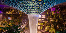 Jewel Changi Airport, waterfall, airport