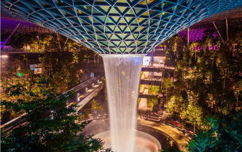 Jewel Changi Airport, waterfall, airport