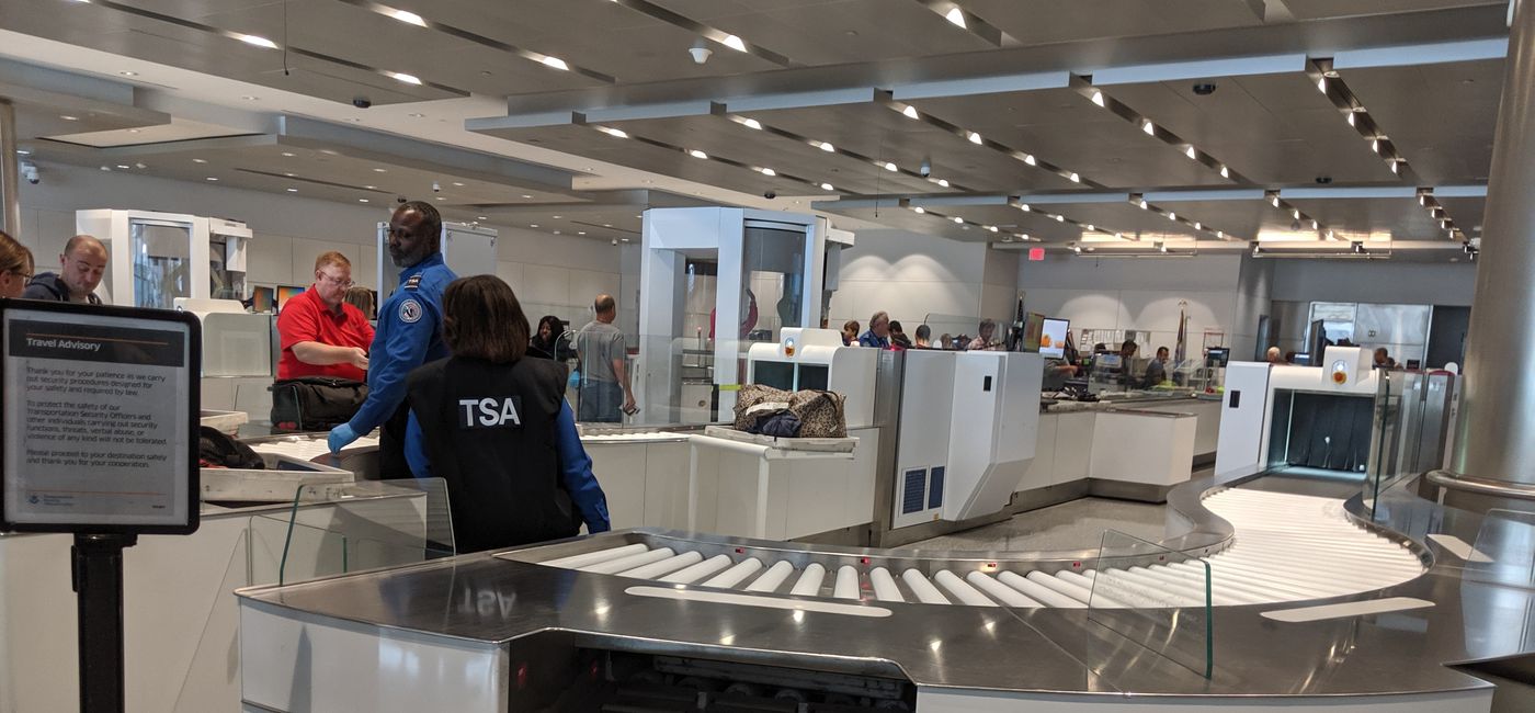 Image: TSA security line at George Bush Intercontinental Airport in Houston, Texas (photo by Eric Bowman)